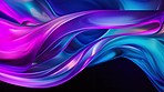 Metallic, waves and liquid pattern for abstract, motion and movement for wallpaper. Flow, fabric and texture with holographic background, ultraviolet and foil with chrome gradient for illustration