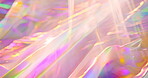 Abstract, wallpaper and holographic light or prism with rainbow glow, sparkle or crystal. Background, reflection and iridescent pattern with gems bokeh for shine jewels, geometric or kaleidoscope