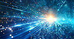 Abstract, hyperspace and stars with lightspeed travel in future in space tunnel with hyper jump. Relativity, photon and time dialation with cosmetology for interstellar movement with redshift.