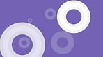 Purple, white and circle design for background or digital poster, colorful and pattern for template or creative wallpaper. Graphic, art and round shape with abstract texture, bright and motion curve.