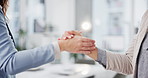 Handshake, partners and hands of business people in office for teamwork, collaboration and friends. Corporate, professional and workers shaking hands for agreement, b2b networking and thank you