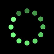 Loading, virtual and glowing circle for internet with connectivity ...