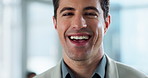 Smile, lawyer and face of businessman in office with positive, pride and confidence for legal career. Happy, professional and portrait of male advocate from Canada at corporate company in workplace.