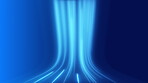 Blue, lights and abstract background with lines transition for motion graphics, wallpaper and stripes. Neon, glow and texture with geometric pattern for backdrop, animation and data transfer flow
