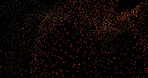 Glitter, red particles and dark background for motion, wallpaper and universe abstract or star constellation. Digital, graphic and effect for space, lights and stellar movement in galaxy rotation