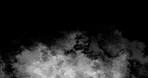 Smoke, fog and pattern of vapor or mist with texture for abstract background, art or design. Clouds, steam and dark smog moving in air for fume waves or gas from pollution with mockup background.