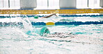 Pool, kids and lessons for swimming, sport and swimwear for stroke in water, fun and rave in gym. Fitness, athlete and competition for growth, development and children with speed, cardio and fast