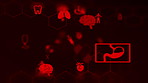 Healthcare, medical and emergency icon for wellness on dashboard with ICU digital clinic tools. Illustration, system and futuristic interface for hospital data with health crisis and red sign for ui