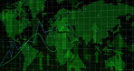 World map, data and increase in finance for investment, global trade and sustainable business. International exchange, chart and stock market success for growth in economy or worldwide networking