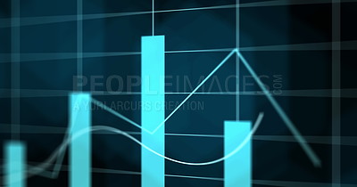 Digital, blue and lines of finance with bar graph for supply chain ...