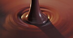 Bake, chocolate and pouring mix closeup for preparation of dessert or sweet treat. Baking, cooking and restaurant process with cocoa liquid for gourmet confectionery, ingredients or kitchen recipe 