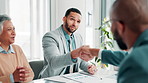 interview, business people and handshake in office for meeting, congratulation or applause. Diversity, human resources and candidate shaking hands for company onboarding, hiring or employment