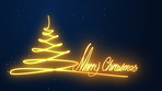 Background, text and magic for Christmas tree with sparkle or shining star for festive season and celebration. Gold Light, holiday and writing spell for December with glow, glitter and mockup space