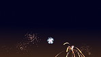 Fireworks, flare mockup and graphic for background with sparkle, burst and aesthetic for animation. Shine, glitter and celebration with explosion for light, dots and glow for wallpaper with rockets