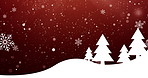 Christmas, wallpaper and tree in holiday, red and celebration of season, festival and animation. Spark, effect and invitation card for December, glitter and pattern of snowflake, design and crystal