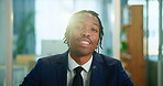 Business, man and face with smile in office for corporate, professional career and ambition. Happy, lawyer and portrait with confidence at law firm for government service, job and pride in company