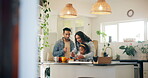 Parents, girl and happy with cooking in kitchen at home for bonding, teaching and support. people, family and smile or excited on preparing dinner with ingredients or vegetable for child development