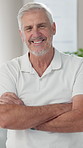 Happy, physiotherapy and face of man with crossed arms for help, medical support or physical therapy. Healthcare, professional and portrait of chiropractor for rehabilitation, recovery and wellness