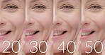 Woman, aging and face with skincare for before after of collage transformation, wellness treatment or process. Person, versus and passage of time for dermatology results, beauty and facial comparison