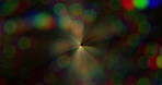 Rainbow, light and disco effect with bokeh for party aesthetic, shimmer movement and event. Iridescent, psychedelic motion and vibrant shine for festival sparkles, nightlife and blurry textures