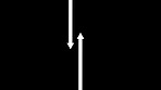 Arrows, passing and animation on black background for direction, financial fluctuation and change with space. Sign, increase and decrease in stock market for inflation, revenue and development