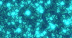 Graphic, pattern and effect with abstract glow and gem light for blue background. Kaleidoscope, motion and geometric shapes for futuristic texture or mineral structure for dynamic illusion wallpaper