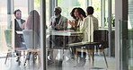 Office, business people and teamwork with applause for promotion, support and celebrate for feedback. Collaboration, employees and excited with clapping for target success, goals or corporate meeting