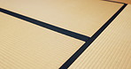 Japanese, flooring and interior with bamboo mat for tatami or tradional design at home. Empty, space and pattern with wood surface for texture, textile or natural material in Japan house or decor
