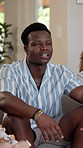 Watching tv, fail and friends with man on sofa for sports tournament, competition and games. Results, fans and frustrated with people in living room at home for championship match, score and lost