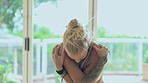 Yoga, fitness and tattoo with a flexible woman in her home studio for a wellness or zen workout. Exercise, holistic and balance with a young female yogi training her body for mental heath in a house