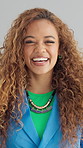 Studio, laugh and face of business woman with smile for fashion designer startup, company and career. Professional, Brazil and portrait of person with confidence, joy and happy on white background