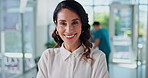Mature, woman face and doctor confidence in hospital, healthcare professional and cardiology specialist. Portrait, about us and general practitioner in clinic for service, pride and medical employee