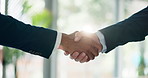 Shaking hands, corporate and business people in office for meeting, collaboration and welcome. Professional, company partnership and workers with handshake for agreement, financial deal and thank you