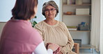 Woman, nurse and holding hands for healthcare with love, care and trust. Patient, caregiver and nurse with kindness or compassion and medical therapy for empathy, respect and support or assist