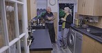 Elderly couple, talking and marriage of senior people in retirement together in a home. Speaking, love and care of an old man and woman in a house having a morning discussion and conversation