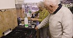 Kitchen, nursing home and senior couple with coffee in morning for quality time, talking and conversation. Retirement, pension and old man and woman prepare tea, hot beverage and drink together