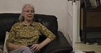 Relax, senior and couple in a living room, talking and bond while enjoying a peaceful evening in their home. Elderly, love and man with woman in a lounge, speaking and bonding while having discussion