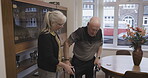 Caregiver, nurse and help senior man with walker in a retirement home and disabled in a nursing house. Elderly, pensioner and therapist with mature male for physiotherapy, support and healthcare