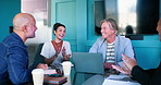 Applause, cooperation and business people in meeting, laptop and celebration for opportunity. Employees, coworkers and clapping in modern office, thank you and promotion with happiness, joy and smile