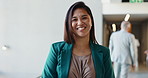 Face, smile and business woman, investor and financial consultant or manager in office. Portrait, corporate worker and happy female person, wealth advisor and professional with confidence in lobby