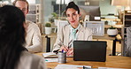 Business woman, interview and meeting with manager for hiring, recruitment or job hunting. Hr, candidate and talk to team in office for internship opportunity, vacancy or listen to salary negotiation