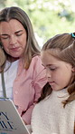 Book, family and love with mother, girl and reading with story, park and weekend break together. Woman, daughter and education with care, bonding and storybook for development and entertainment