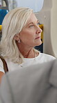 Travel, sightseeing and woman in bus, window and passenger in public transport, journey and thinking. Ride, traveller and mature person in vehicle for trip, reflection or commuting to work in morning