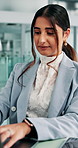 Accountant, laptop and business women for financial review, budget report and planning in office. Professional, corporate and finance consultant on computer for research, website and investment