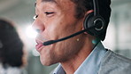 Contact us, man and customer support in office with help, communication and online consultant. Call center, headset and technical service crm, telemarketing or sales agent coworking for hotline