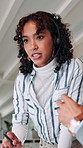 Office, training or woman in customer service with manager, computer or telecom for learning task in call center. Virtual assistant, sales education or sales agent with coaching, advice or helping