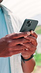 Hands, phone and farmer with texting in greenhouse for plants, vegetables or contact for organic compost. Person, smartphone and agro business with mobile app, sustainability and food production