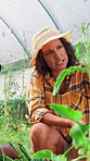 Woman, boy and tablet for agriculture in greenhouse for teaching, plants or crops with bonding in countryside. Mother, child and talk with touchscreen for inspection, growth and app at family farm