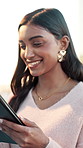 Business, smile and woman with tablet, internet and message with communication. Happy person, employee and consultant with tech, connection and digital app for online humor, social media and email