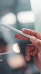 Person, hands and screen with code for software development, programming or computer science. Closeup, programmer or app developer with pen, script or interactive display for UI design, UX or data